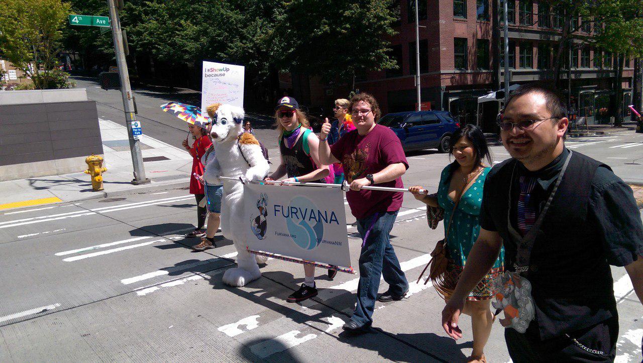 Our group in the 2017 Seattle Pride Parade